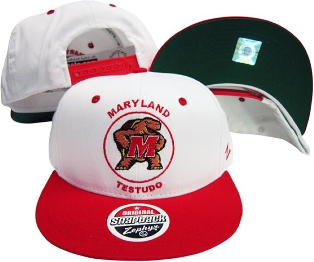 Vintage Zephyr Maryland Terrapins 1990s Mascot Adjustable Snapback Hat/Cap - NWT